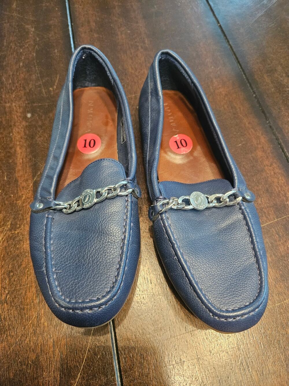 Nautica Raintree Black Loafer Size 10 M Flat Silver Accent Leather Soft